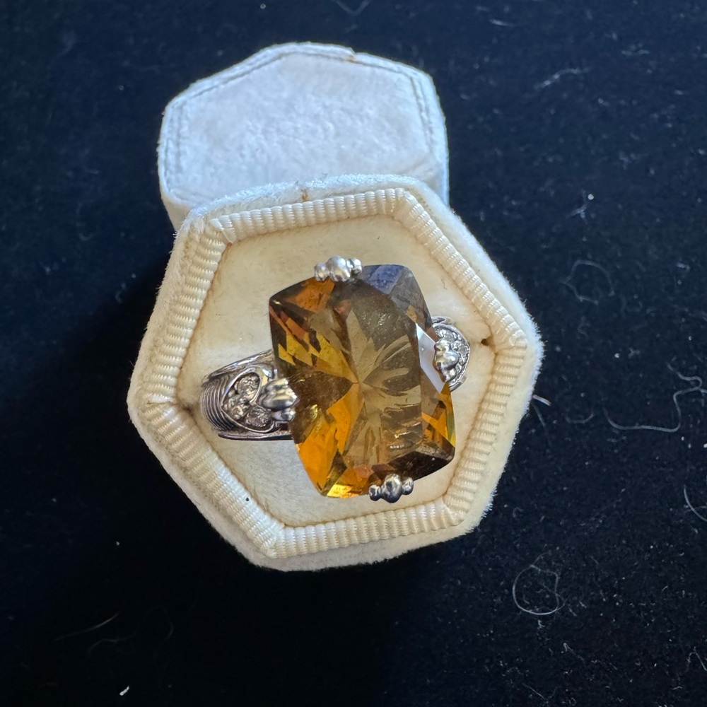 Judith Ripka Sterling Silver Citrine Ring, Size 9, Honey Quartz